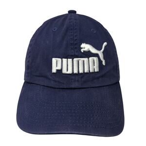 Puma Slideback Hat Blue One Size Spell Out Embroidered Logo Vent Holes